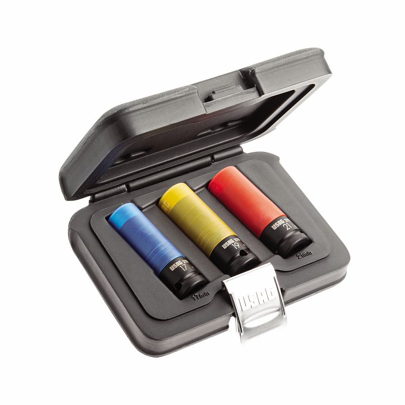 270 C3 | Assortimento in cassetta modulare con bussole macchina per cerchi in lega con protezione in teflon (3 pz) - Usag - U02700160 270 C3 | Assortimento in cassetta modulare con bussole macchina per cerchi in lega con protezione in teflon (3 pz) - Usag - U02700160